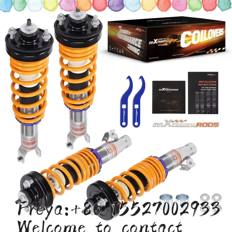 Comfort Coilover Suspension Shock Absorbers Kit for MK 1987-1993 CRX 1987-1992 STREET Use Shocks