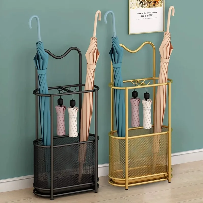 Luxury Wrought Iron Umbrella Stands Cat Ears Design Home Portable Rack Creative Entrance Hallway Storage Rack Umbrella Organizer