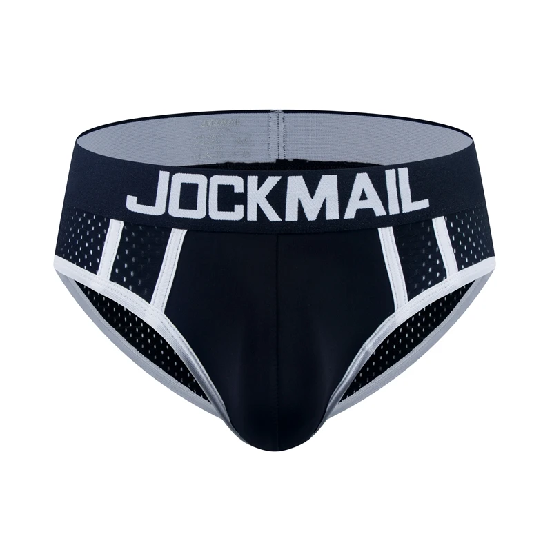 Трусы-брифы JOCKMAIL мужские сетчатые, Брендовое быстросохнущее дышащее нижнее белье для геев, брифы с вырезами из вискозы