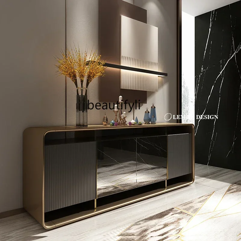 

L Solid wood entrance Italian simple dining side living room storage decoration household cabinet