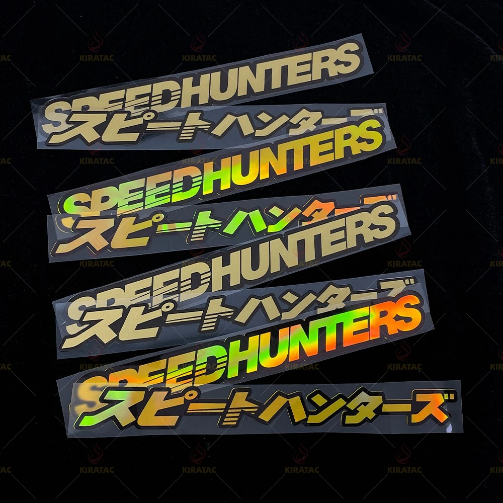 Adesivi moto SPEEDHUNTERS dorati impermeabili per casco moto serbatoio carburante carenatura scooter bicicletta decalcomanie universali in vinile