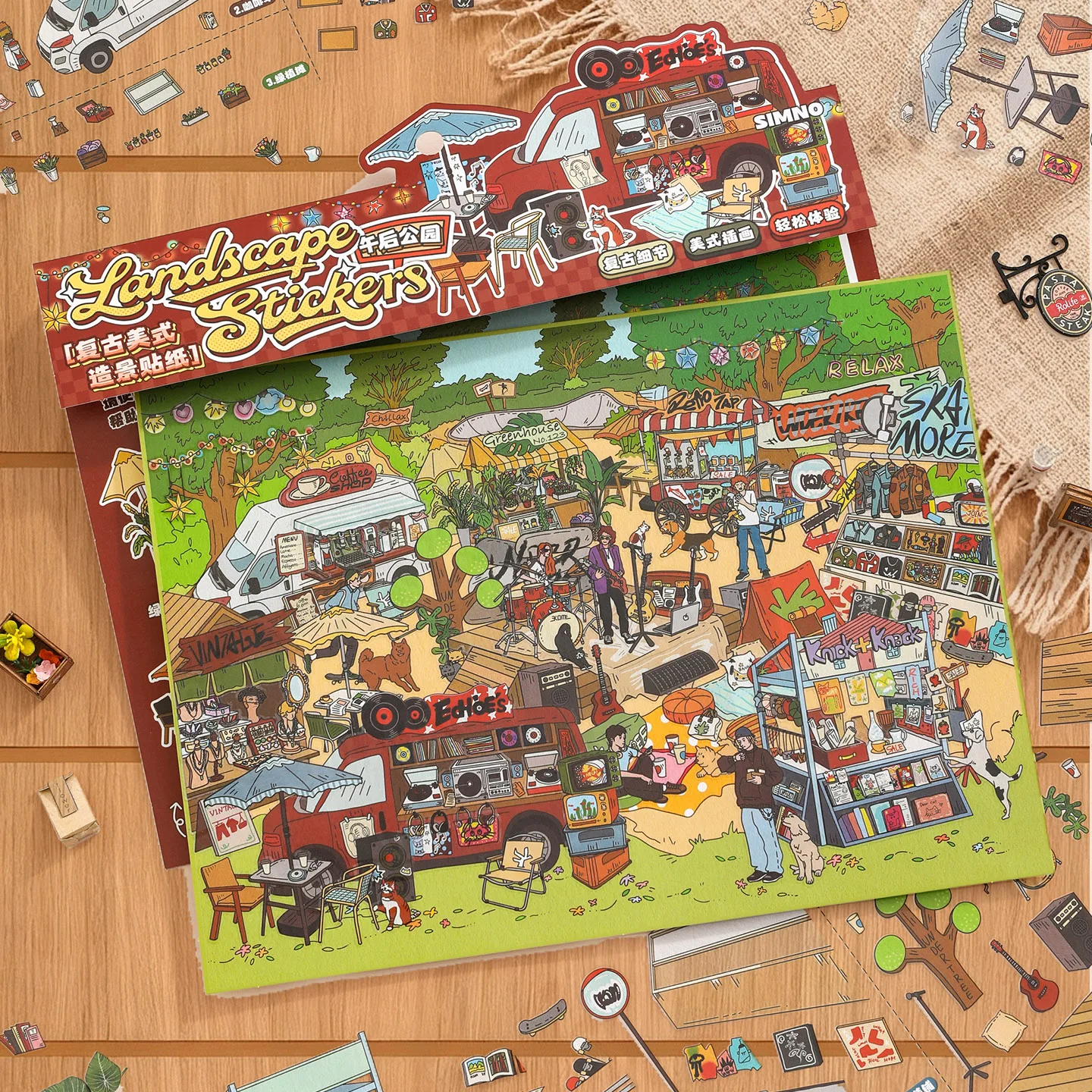 American music live 3D Visual Pocket House Scene Stickers Landscape Stickers Stacking and Pasting DIY Stickers Festival Gifts