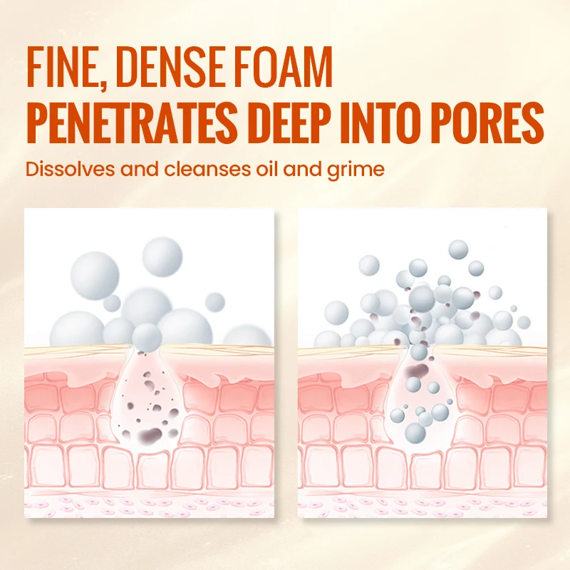 منظف فيتامين C طبيعي لجميع الوجه، 150 مل، ينظف بعمق، يذوب الشحوم، يضيء البشرة بشكل جيد مع حمض الهيالورونيك #5