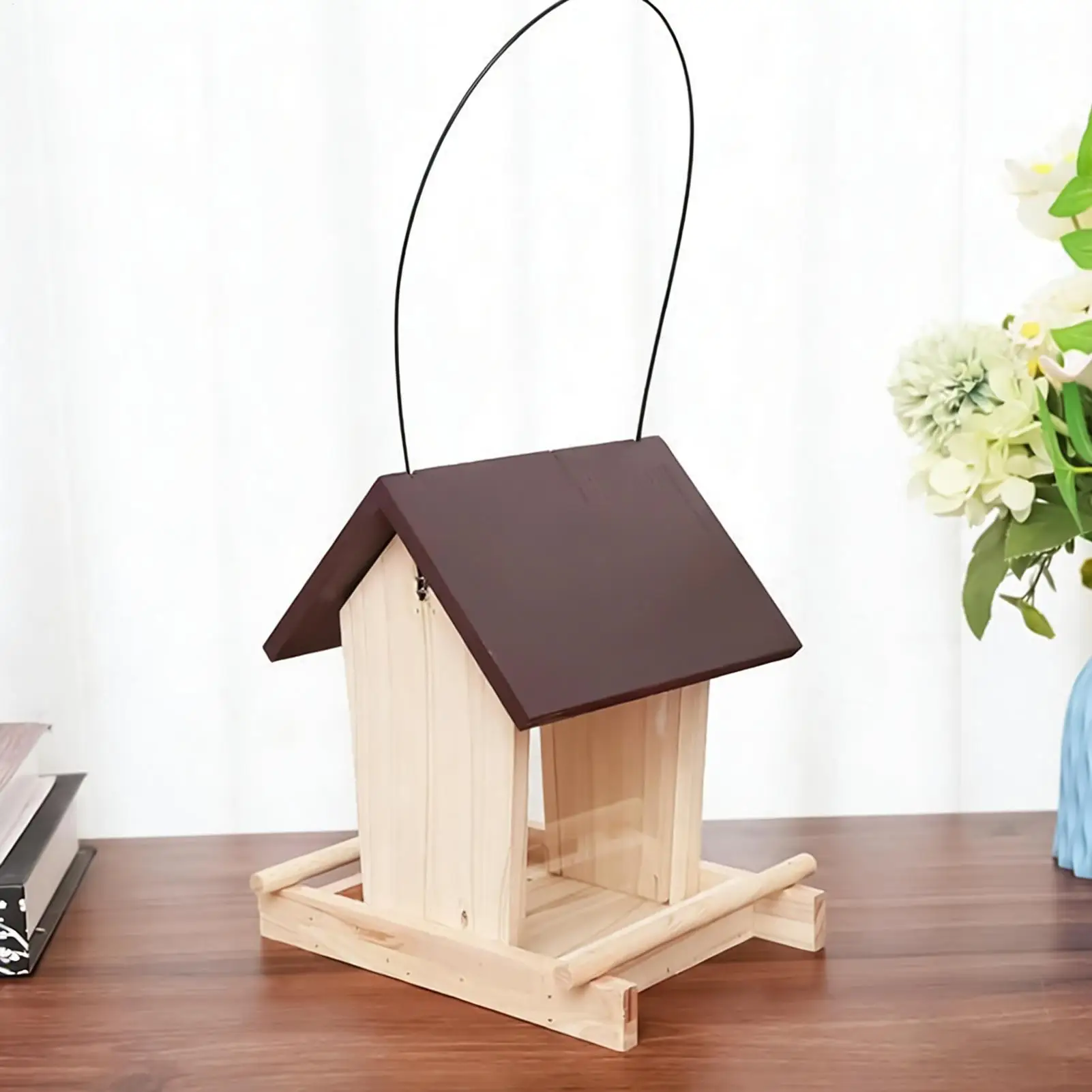 

Кормушки для птиц, дома для улицы, станция для кормления в форме дома с верхней веревкой, кормушка для птиц для балкона, патио, сада, заднего двора