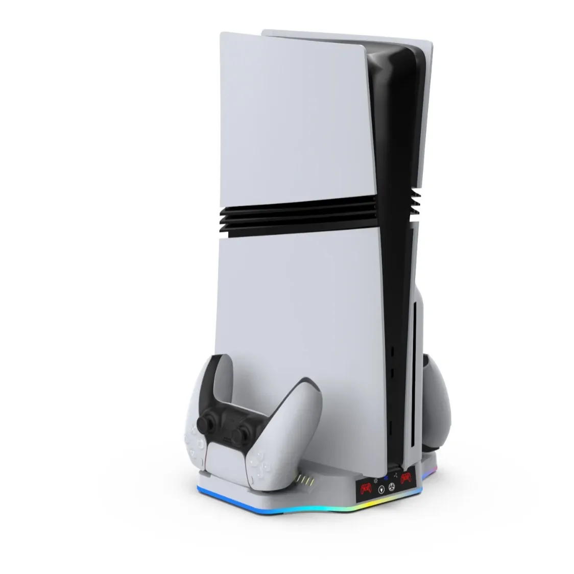 TP5-3583B لقاعدة تبريد المضيف PS5pro/PS5Slim مع مروحة الضوء المحيط RGB P5 مقبض النخبة حامل شاحن جهاز شحن