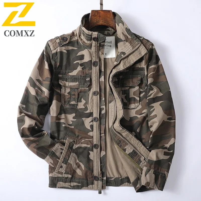 

COMXZ Мужская ретро камуфляжная повседневная университетская куртка 2025 Теплый Normcore для прогулок Велоспорт Тренч Премиум-дизайн Куртки для улицы