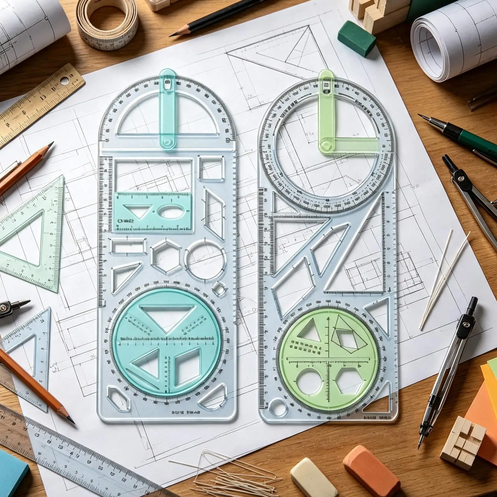 High Precision Drawing Ruler Kids Math Geometry Ruler Handwritten Newspaper Design Tools for Students School