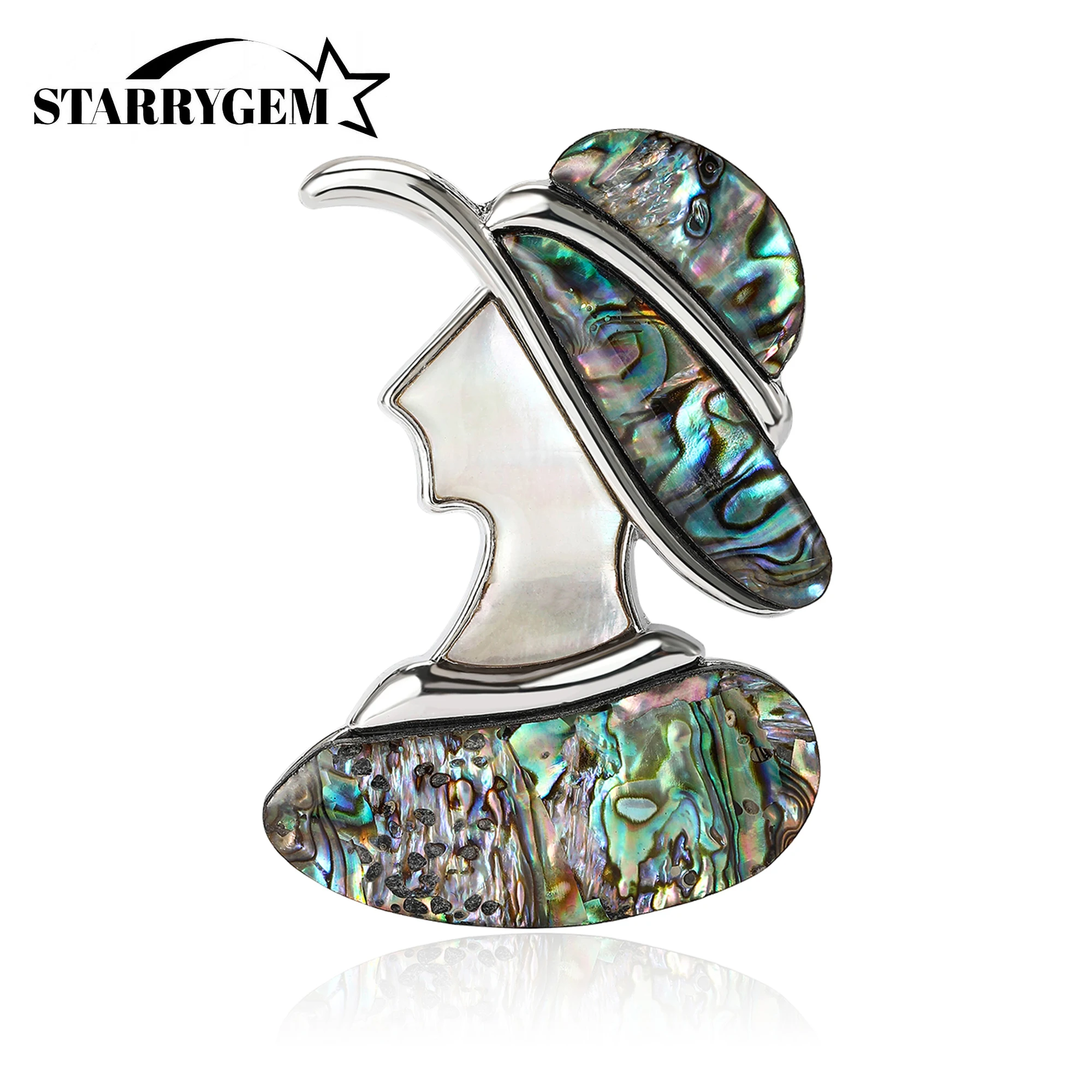 Shell Girl Pins for Women Unisex Hat Character Brooches Office Party Friend Gifts Jewelry Accessories
