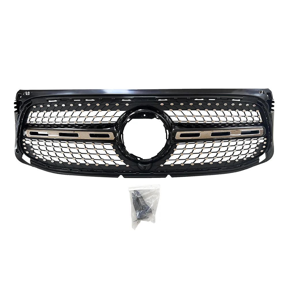 XVIP Chrome Silver Diamonds Style Upper Grille For Mercedes Benz GLB-Class X247 GLB250 GLB200 2020-2023 GTR Style Bumper Grilles