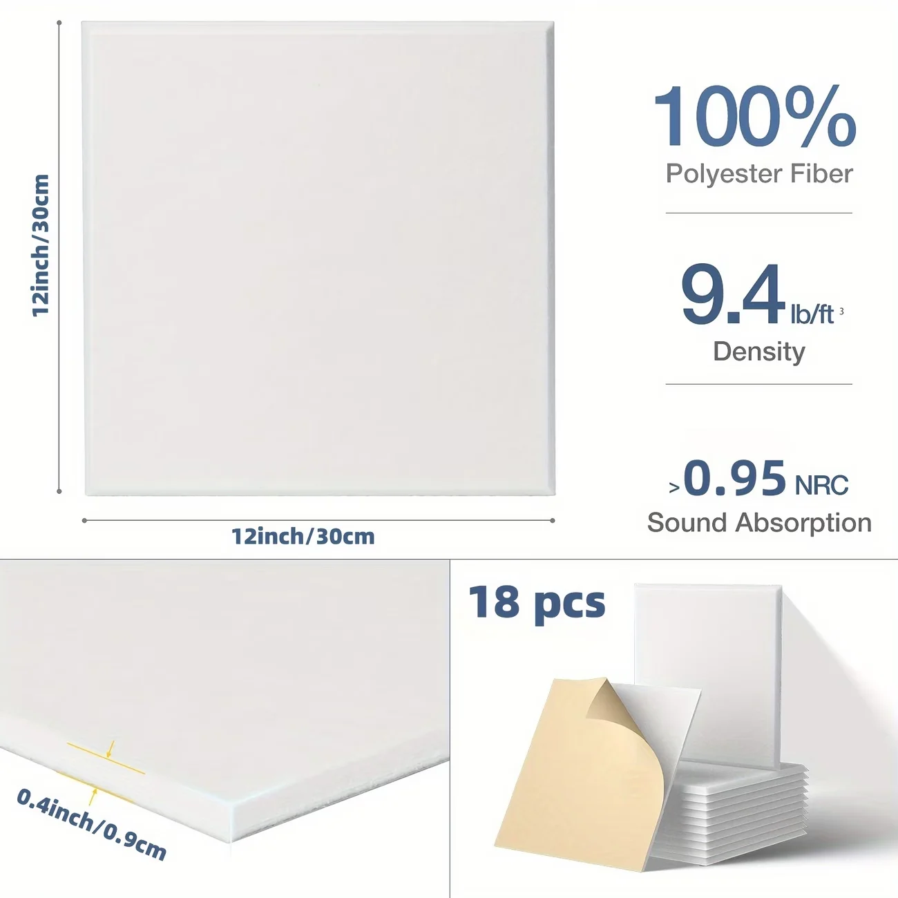 6pcs Sound-Absorbing Panel Soundproof Panel Is Suitable for Recording Studios, Music Classrooms, Home Theaters, Acoustic Process