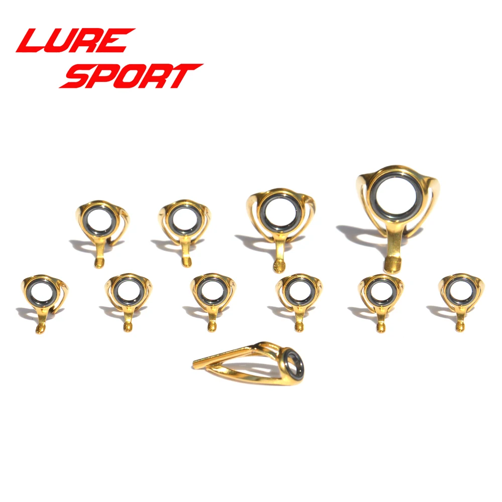 

8 11 13pc GHGEST10 Top GHGESG20 guide Set Gold Frame Black Ring Rainbow Ring Heavy Duty Rod Building component DIY Accessory