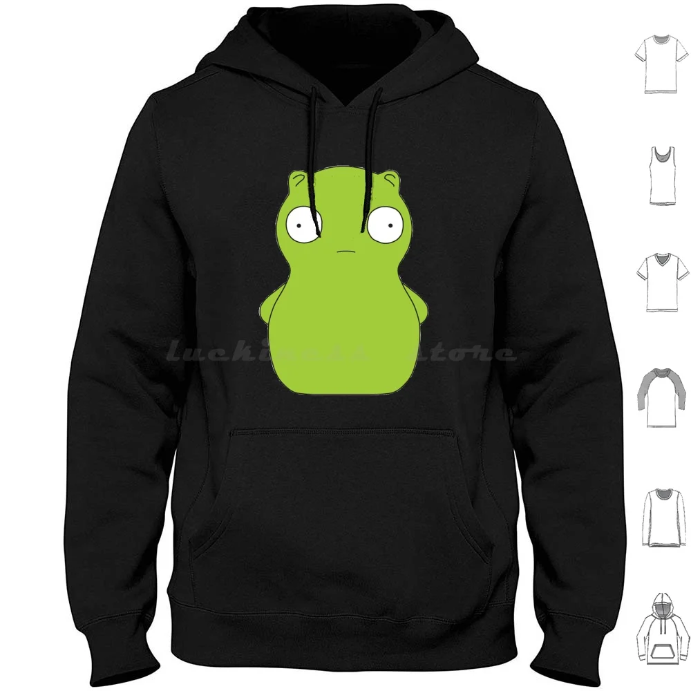 Hoodie Cotton Long Sleeve Louise Kopi Kuchi Burgers Bobs Belcher Tina Linda Bob Cartoon Gene Louise Belcher Funny Green Cute