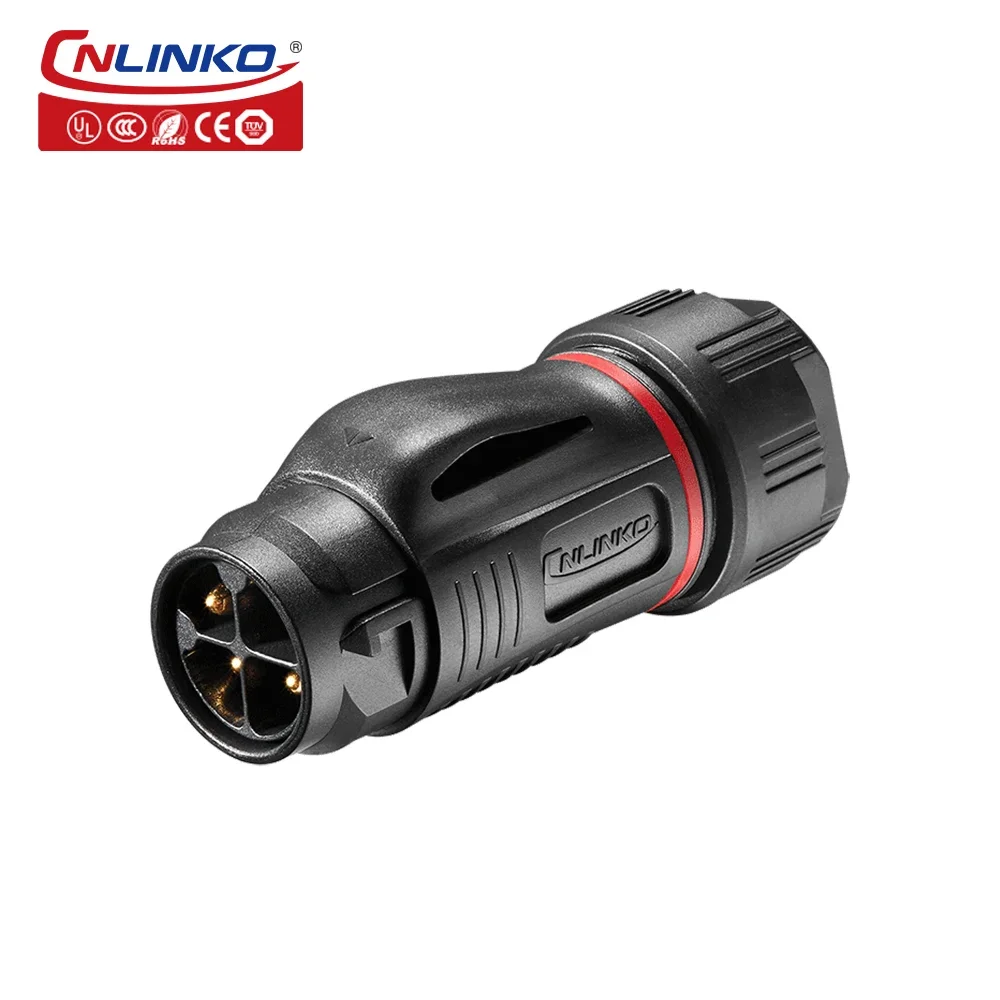 CNLINKO M20 4 Pin IP65 Waterproof Solder Copper pin Connector Plug