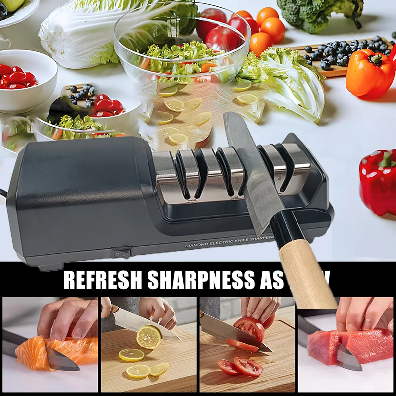 

220 # 360 # 600 # 1200 # Электрическая точилка для ножей с алмазными абразивами и прецизионным угловым направляющим, профессиональный инструмент для заточки