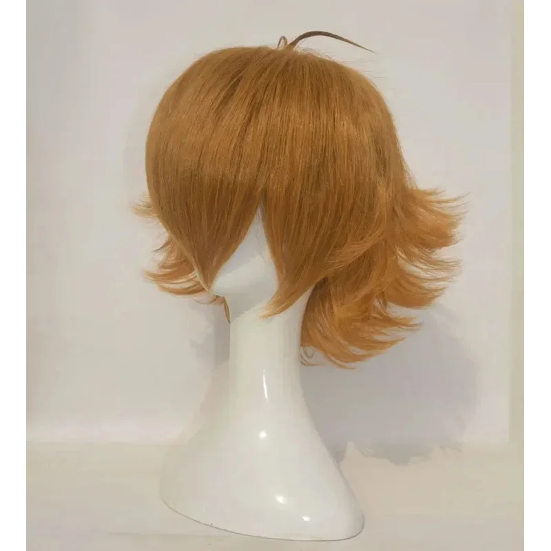 Parrucca CyHigh Quality Voltron Pidge Parrucche sintetiche corte resistenti al calore marrone chiaro + cappuccio per parrucca