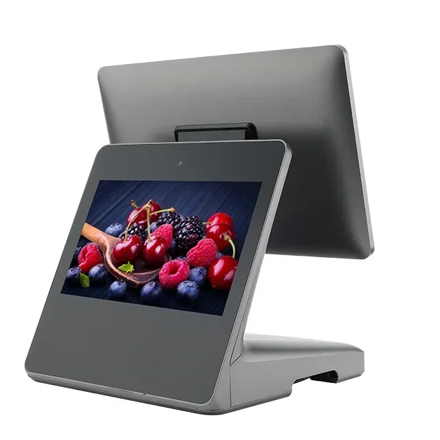 for New Arrival POS system with 15.6 inch full HD Capacitive touch screen android pos system with 11.6 inch shinning 2nd display