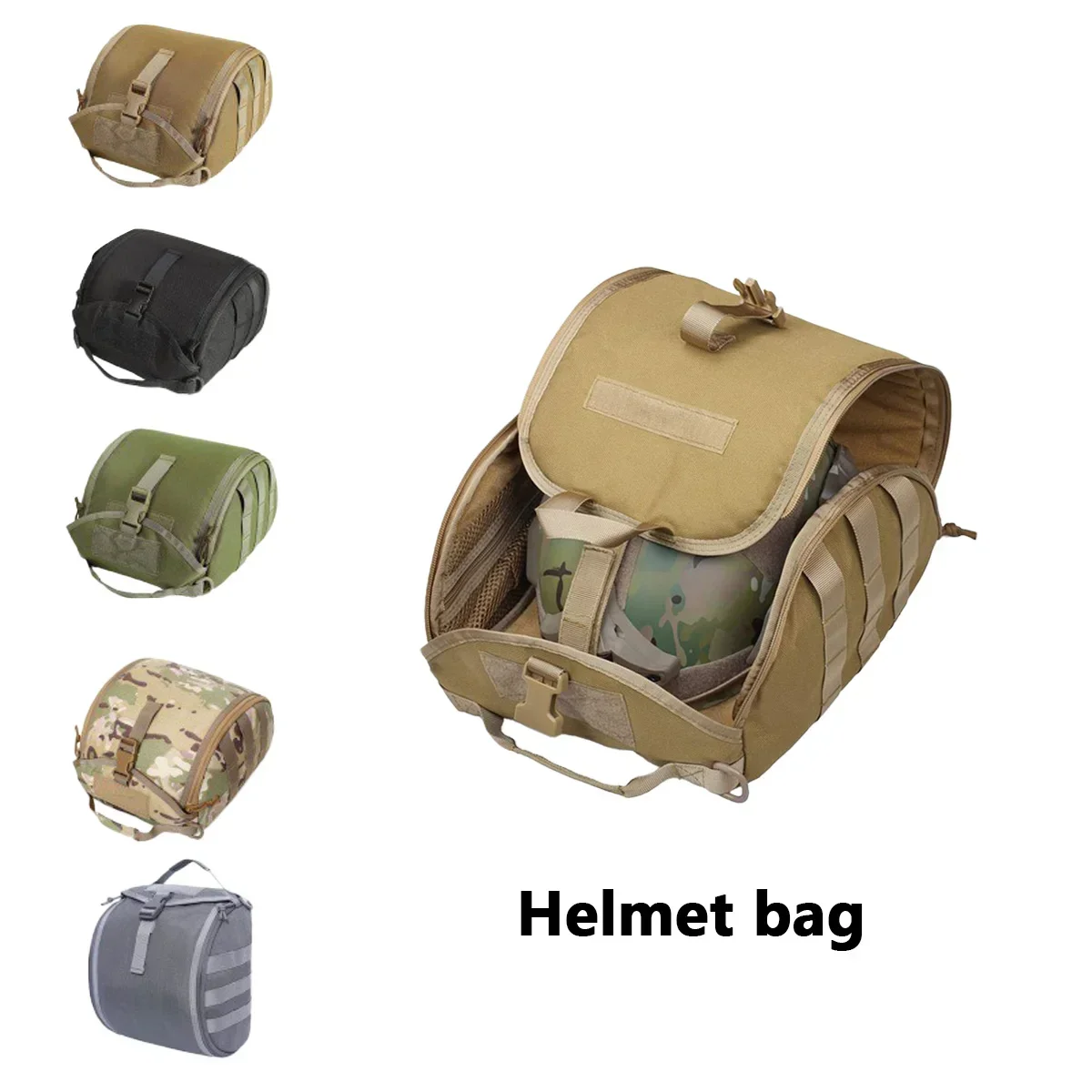 Tactical Helmet Bag Pack, Multi-Purpose Molle Storage Carrying Pouch for Sports Hunting Shooting Combat Helmets