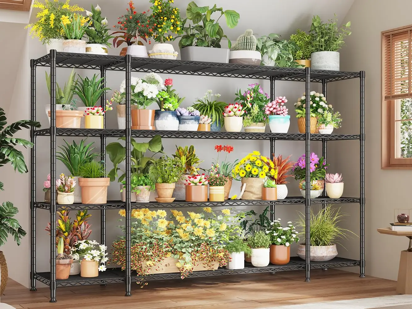 Heavy Duty Storage Shelves 1500LBS Metal Rack Garage Organizer 78.4