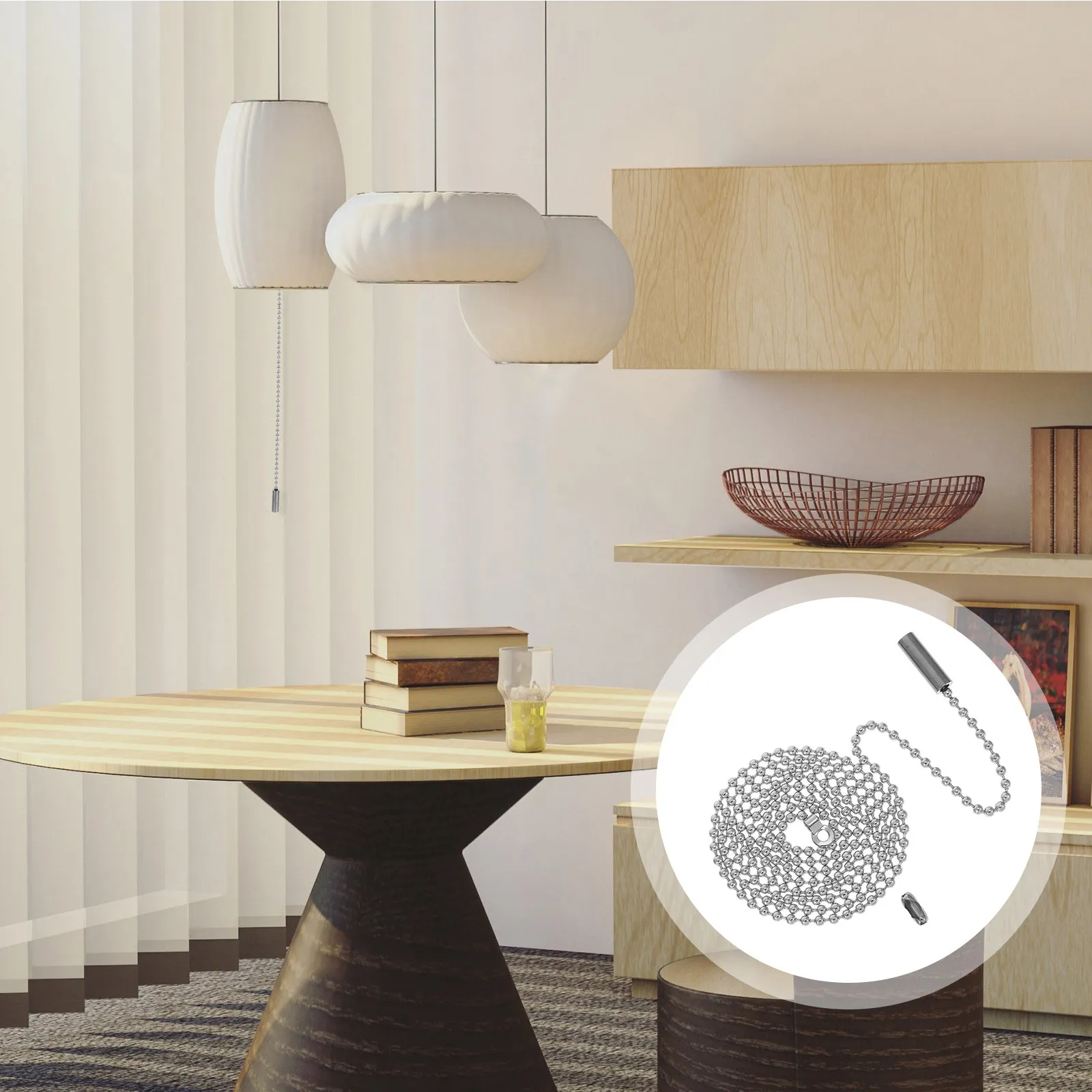 

Декоративная цепочка-удлинитель для потолочного вентилятора с бусинами, аксессуар для светильников и вентиляторов, цепочки для подсветки