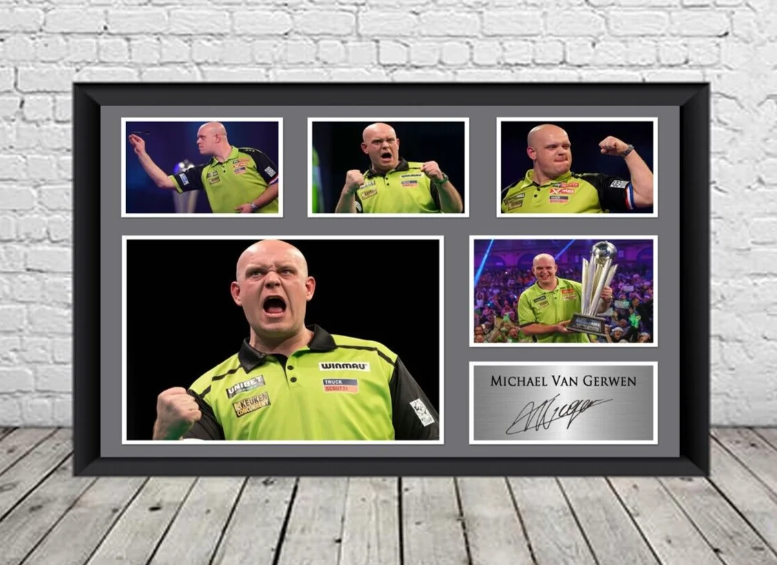 Michael van Gerwen ondertekend autograaf 6x4 FOTO print Darts Poster Print Wall Art Rome Decor