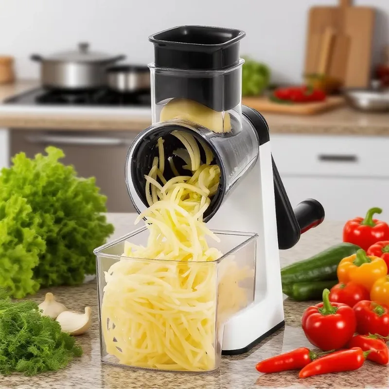 

Cheese grater Hand food grater 5 in 1 Rotary cheese grater Vegetable slicer