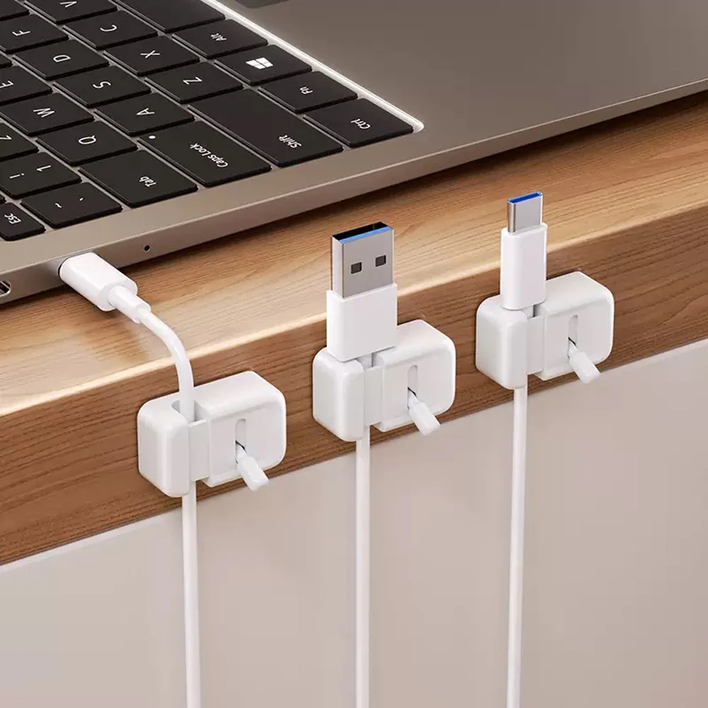 3pcs/1pc convenient creative data cable storage clip, office desktop mouse cable holder, mobile phone charging cable organizer
