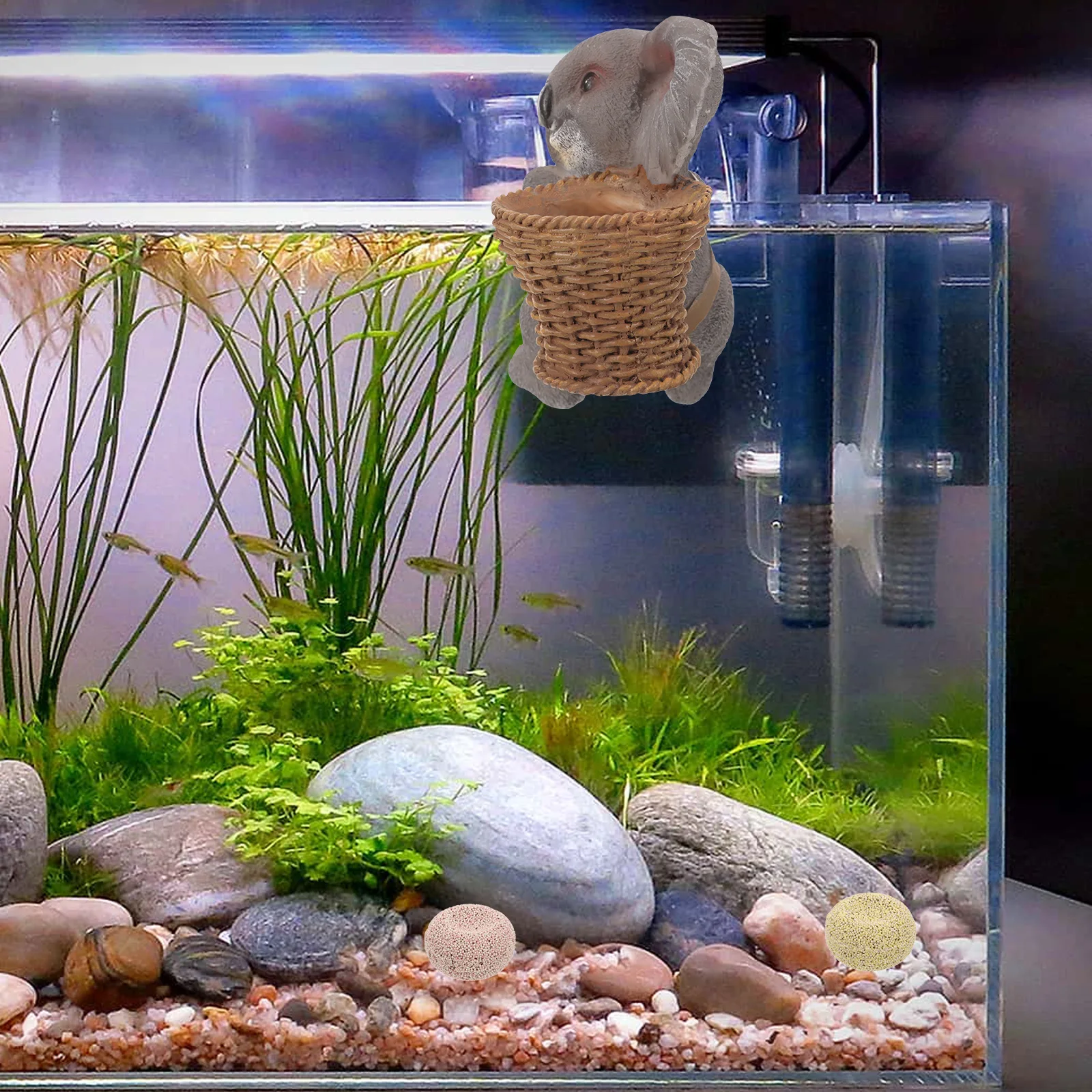 

Mini Koala Resin Ornament Small Aquarium Hanging Decor Cute Aquarium Koala Decoration Fish Tank Accessory Miniature Animal