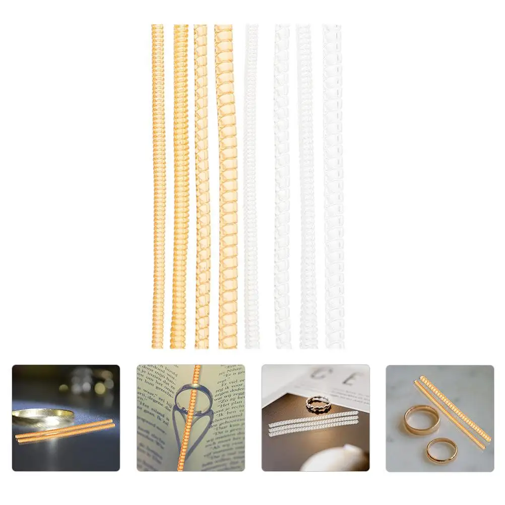 8 Pcs Ring Adjustment Cord Size Tightener Resizer Plastic Adjuster Jewelry Protection Resizing Tool Transparent Spring Miss The