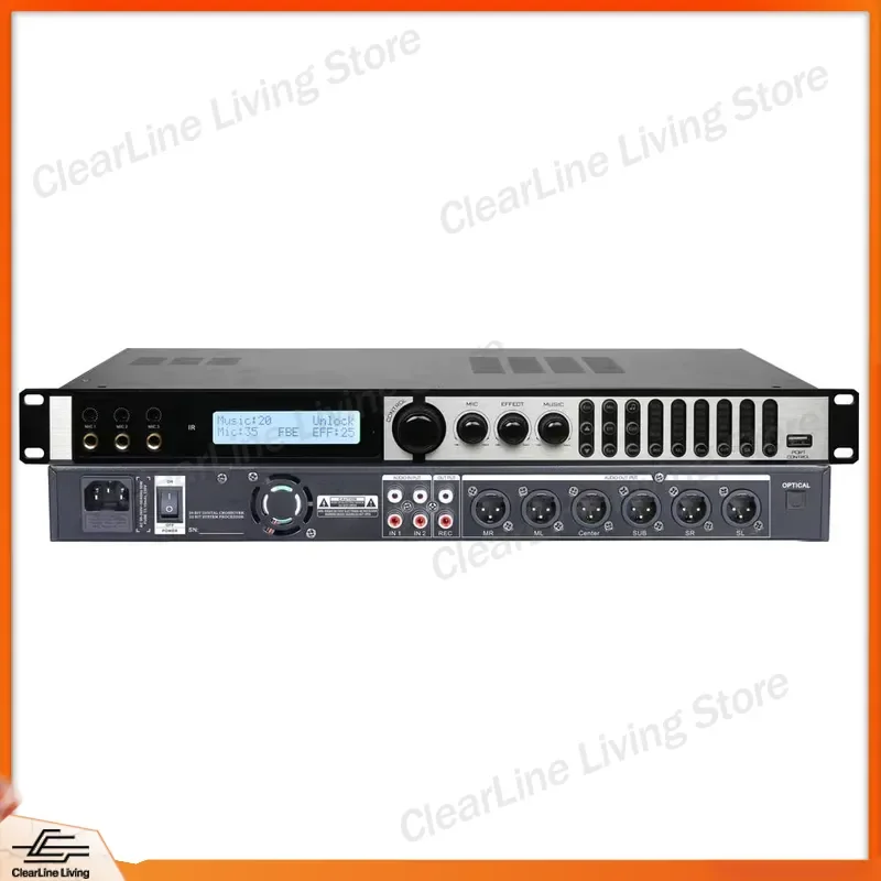 Digital Karaoke Preamplifier Processor KX9600 Anti Howling Reverb Effects Home KTV Professional Audio Sound System Mixer DSP