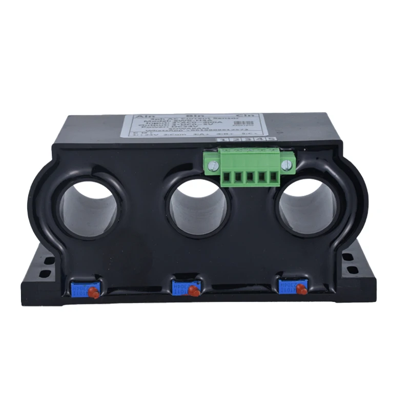 3ph AC Current Transmitter 4-20mA 0-20mA 0-5V 10V RS485 Output 3-phase Current Mutual Transducer Perforated Hall Current Sensor