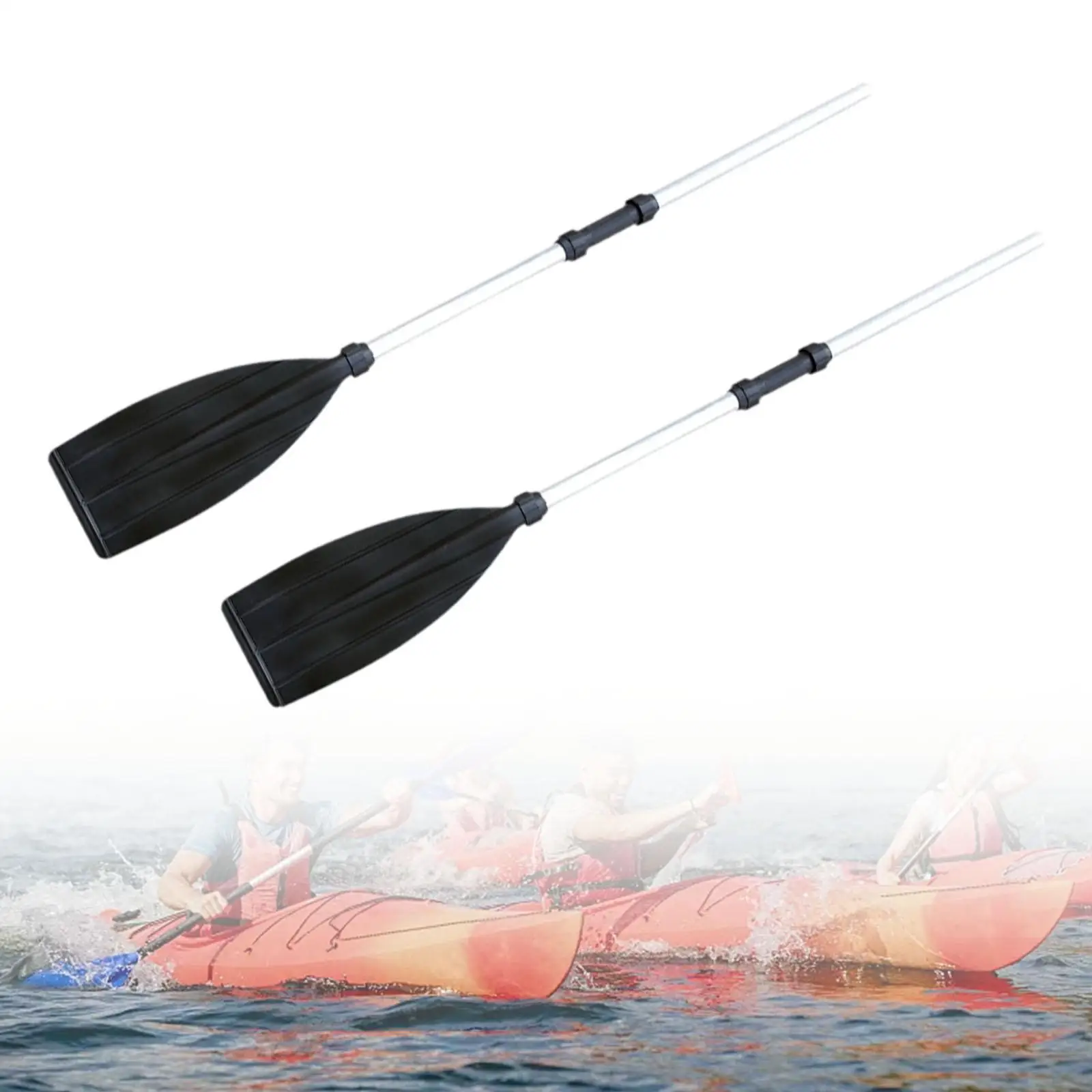 Kayak Paddles 2x Aluminium Alloy Removable Kayaking Oars for Boating Outdoor Sports Paddleboard Inflatable Boat Canoeing