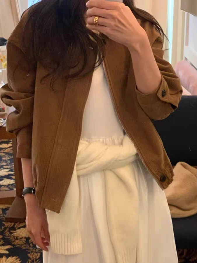 

Спецодежда в стиле ретро, женская шикарная модная свободная одежда с лацканами и двойным дизайном, корейский топ