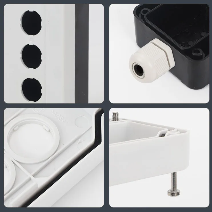 Push Button Switch Control Box Self-recovery Waterproof Button Switch Emergency Start Stop Industrial Hand-held 3 4 5 Hole Box