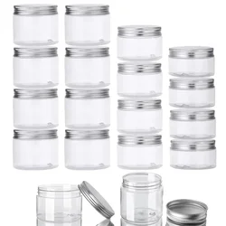 5Pcs 30/50/60/80/100ml Storage Jars Clear Aluminum Cap Plastic Jar with Lids Cream Powder Pot Travel Skincare Cosmetic Container