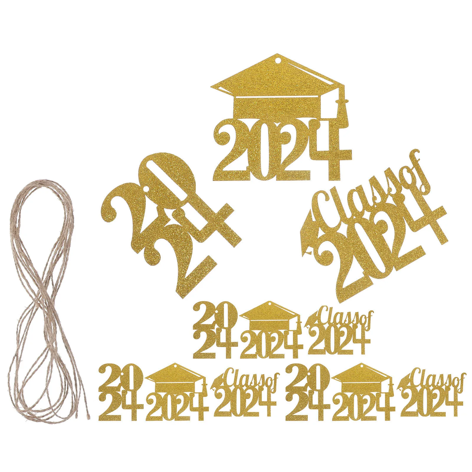 

1Set 2024 Graduation Party Decoration Hanging Sign for Wall Door Ceiling Festive Grad Decorative Pendant
