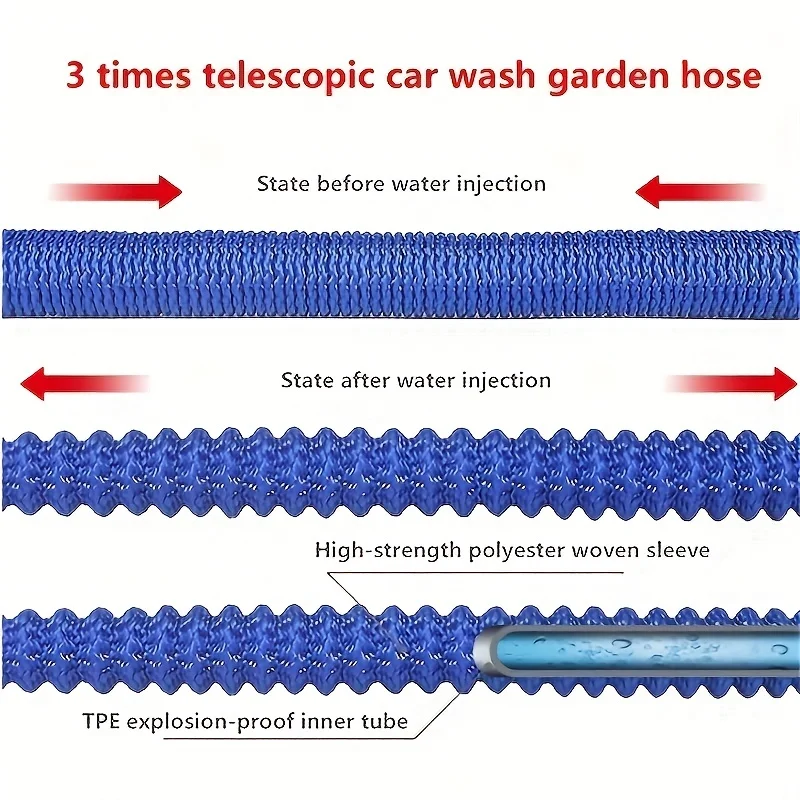 25-150FT tubo flessibile dell\'acqua del giardino di casa tubo flessibile di irrigazione espandibile connettore rapido in metallo strumento di