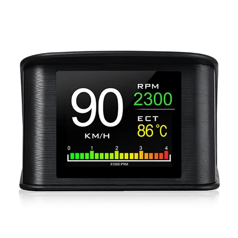 AEF2-P10 Car HUD Head Up Display OBD Smart Digital Meter For Car Speedometer Temperature RPM Mileage Custom Overspeed Alarm