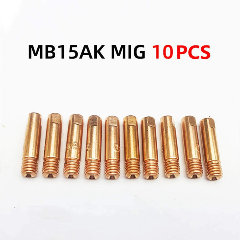 10Pcs Welding Torch Nozzle 0.6/0.8/1.0/1.2mm MB-15AK MIG/MAG M6 Welding Torch Tips Holder Gas Nozzle Soldering Accessories