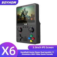 2024 New X6 3.5Inch IPS Screen Handheld Game Player Dual Joystick 11 Simulators GBA Video Game Console for Kids Gifts