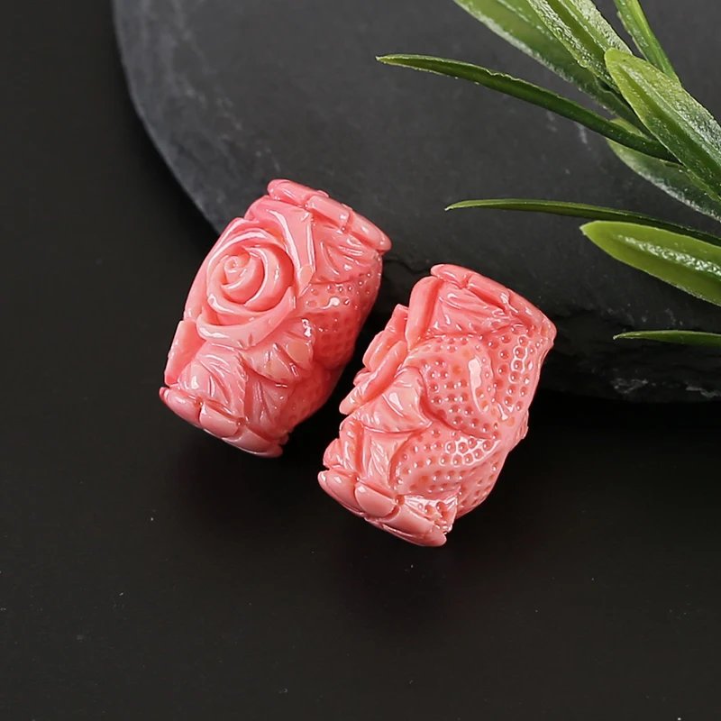 Hot Pink Conch Shell (Made Of Powder Of Shell,Color Is Enhanced ) Carved Starfish And Flowers Earrings For Women 20x10x12mm 5g