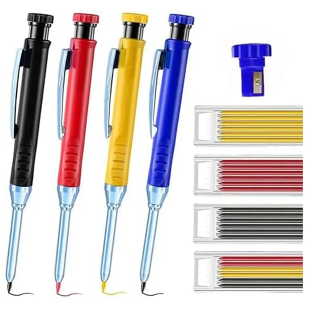 Multi Pack Solid Carpenter Pencil Set with 2.8MM Lead and Built-in Sharpener Pencil Woodworking Wood Factory Stationery