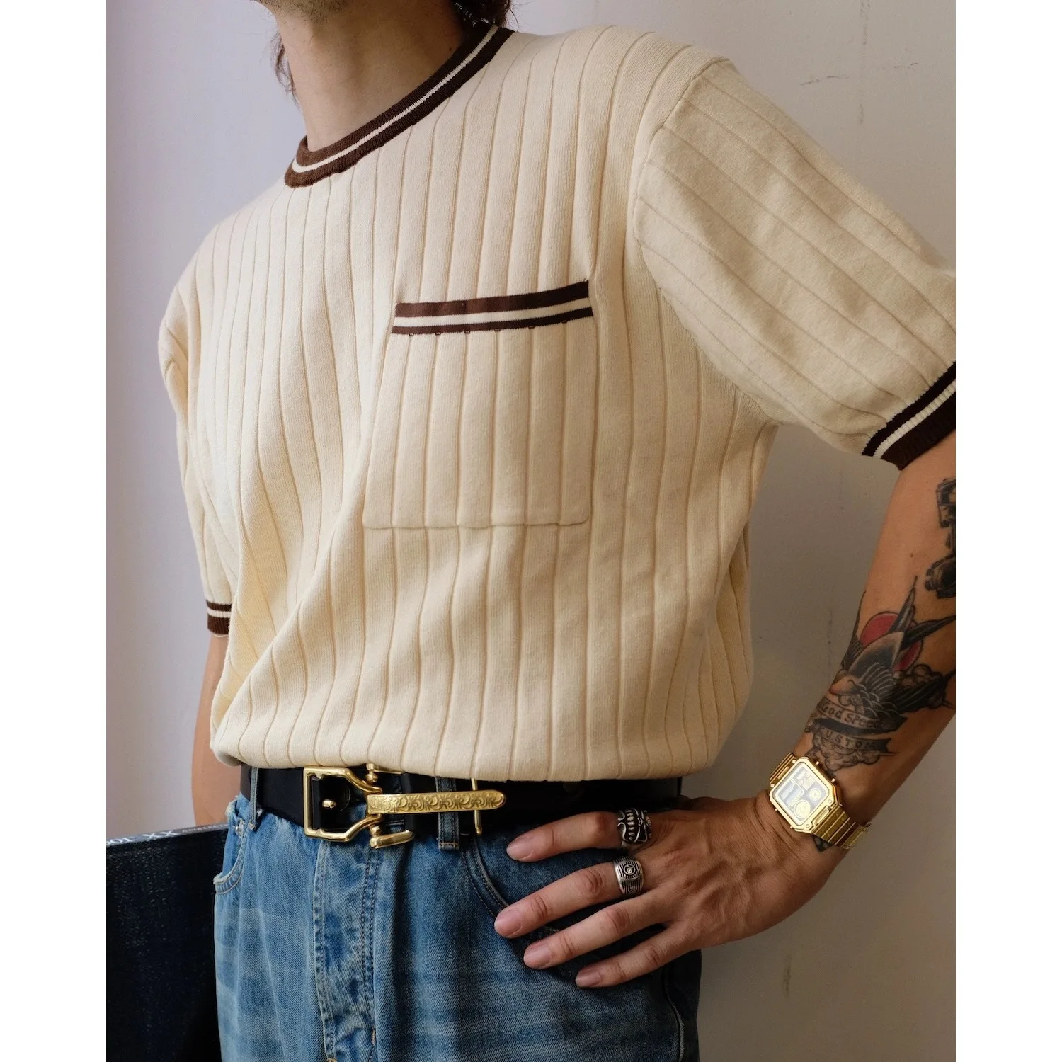 

Летняя мужская футболка большого размера из ледяного шелка с ажурной вязкой, короткий рукав, модный повседневный стиль, полиэстер, круглый вырез горловины