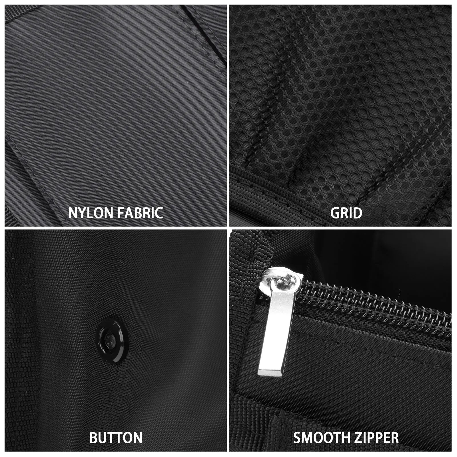 

1pc Large Capacity Foldable Nylon Liner Bag Multi Pocket Travel Storage Organizer Black Portable Simple Bag For Backpack