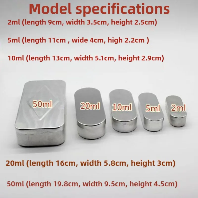 4 Sizes Aluminum Acupuncture Container Box Protecting Acupuncture Needles The 10ML/20ML/50 Ml Aluminum Needle Box Is Square