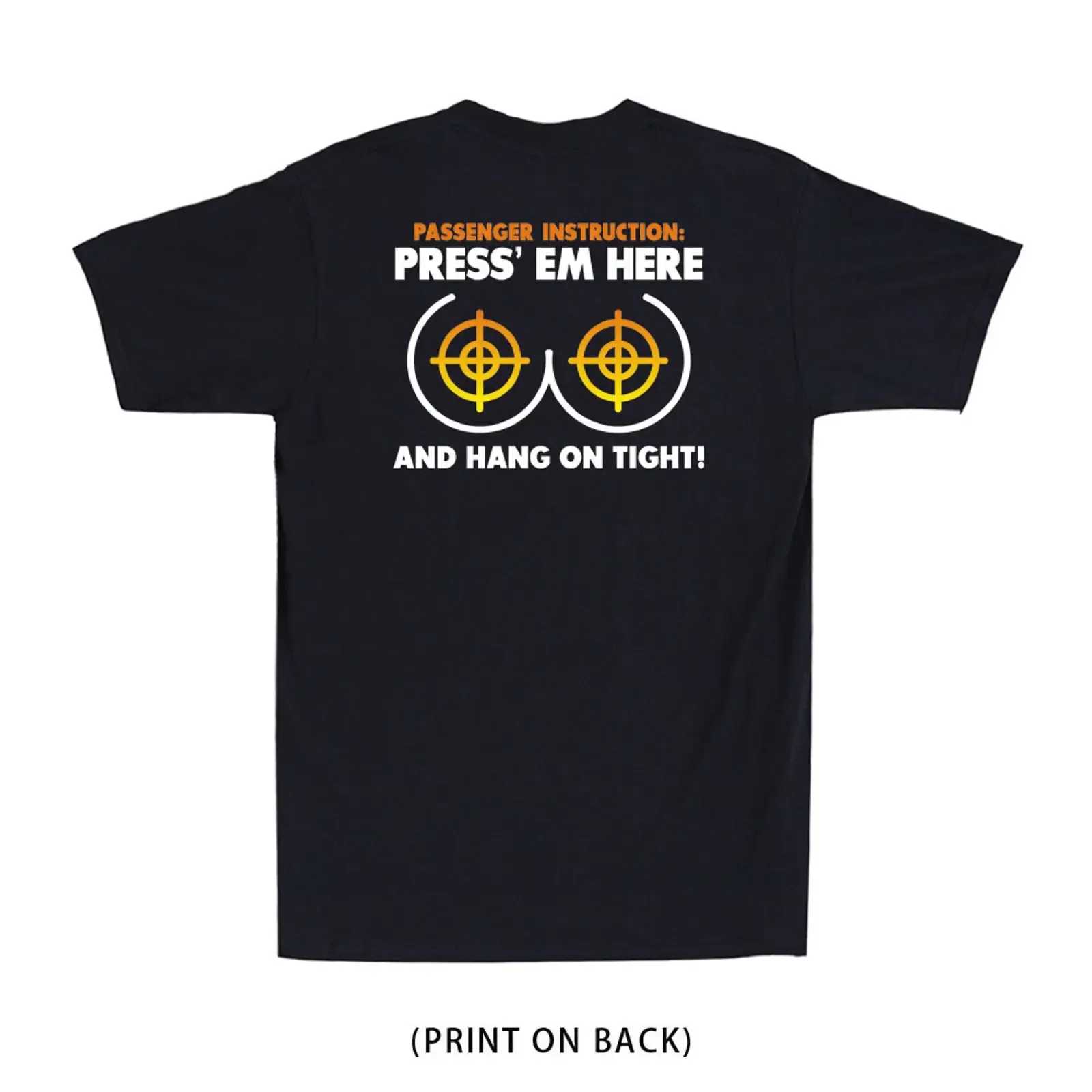 Biker Passenger Instruction Press' Em Here Print On Back Herren T Shirt vintage Washed Breathable Casual Versatile graphic