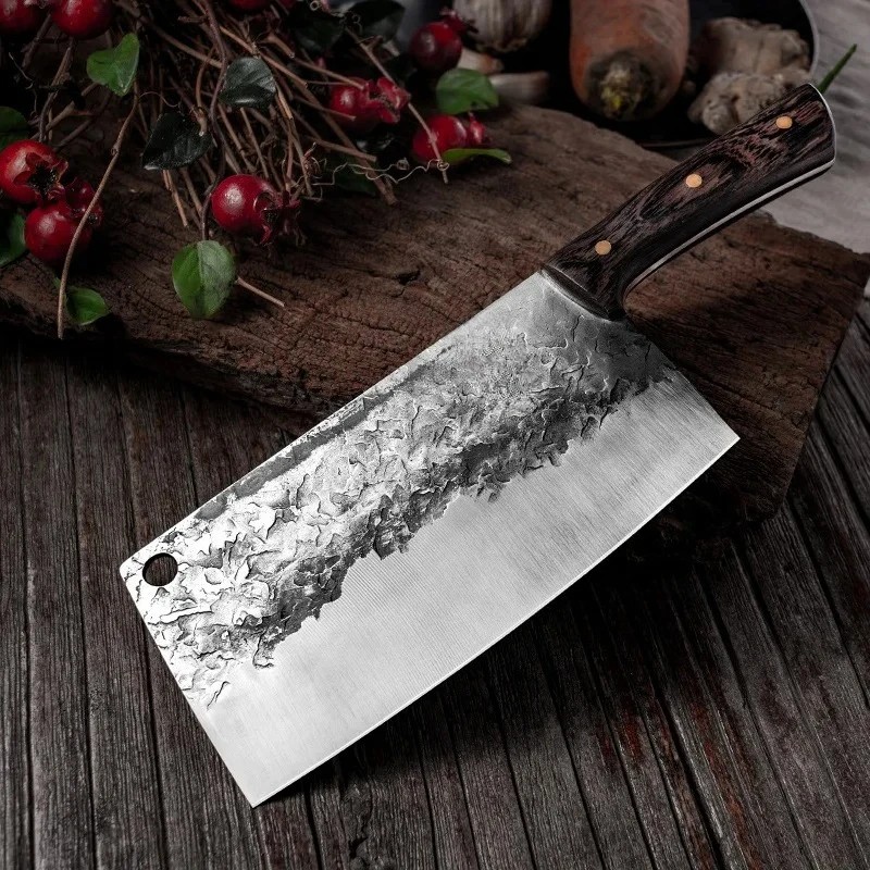 5Cr15 Hammer Forged Knife Totally Handmade Kitchen Knife 58HRC Chopping Slicing Chef Knives Chinese Kitchen Butcher Tools