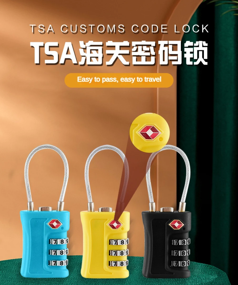 New TSA Customs Colorful Code Lock for Travel Luggage Password Changeable Lock Contrast Color Design Padlock Cabinet Locker