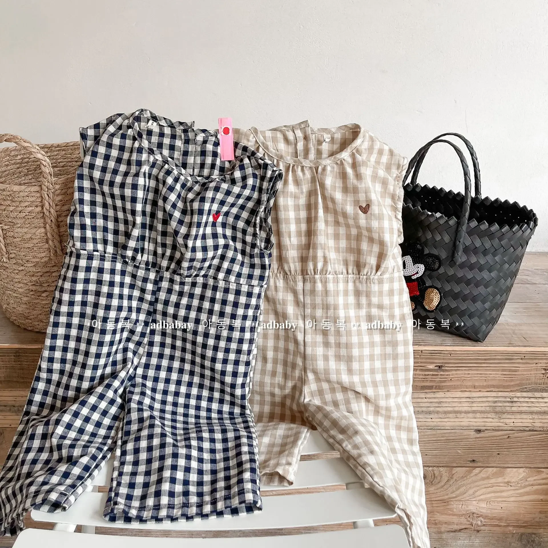 Overall Kotak-kotak Bayi Perem - Baby Summer Linen Sleeveless Jumpsuit ulasan dan harga