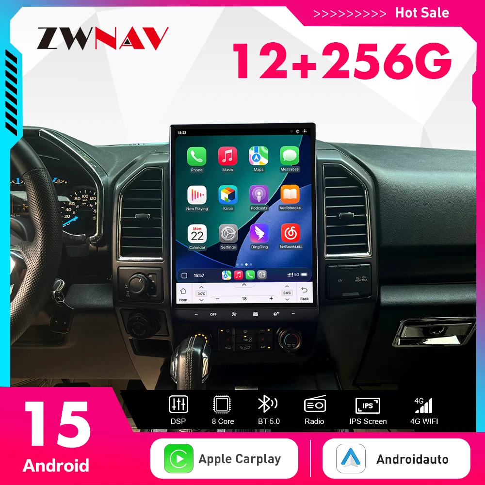 16.2 inch Android 15.0 Auto Carplay For Ford F150 2015-2020 Car Multimedia Player GPS Navigation Radio HD Head Unit