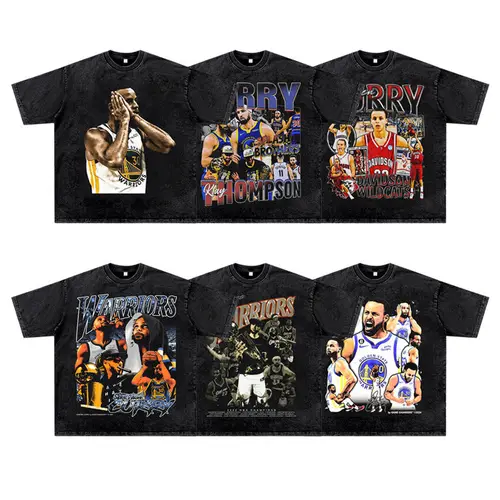 Curry Stephen Curry baloncesto americano Hip-hop suelta Retro calle Camiseta de manga corta hombres puro algodón deportes media manga
